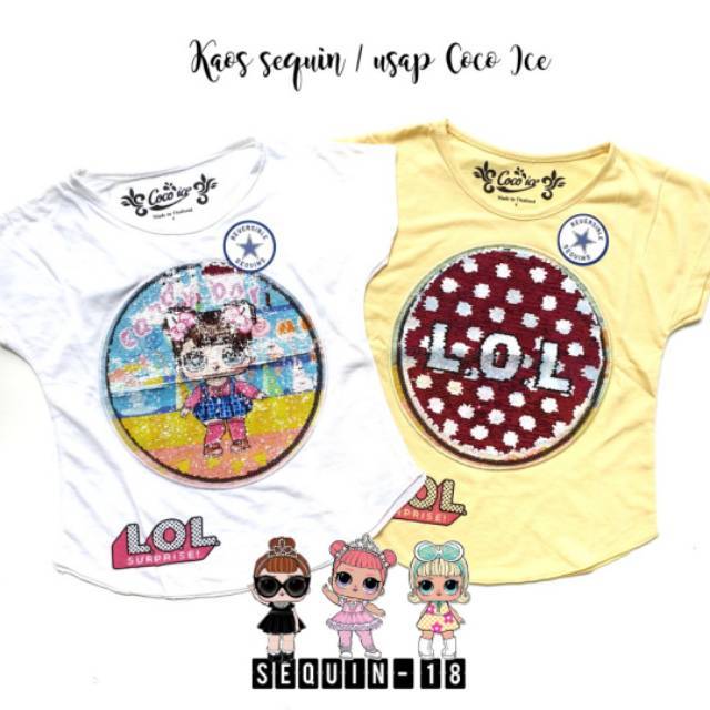 Kaos Coco Ice Sequin LOL kode 18