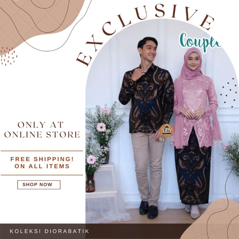 Couple Set Kebaya //M.L.XL.XXL Tunik Brukat Savana Kemeja Batik Pria Couple Modern