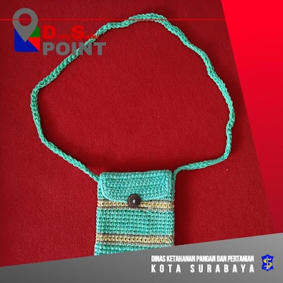 Tas Wanita Rajut Persegi Panjang Warna Hijau