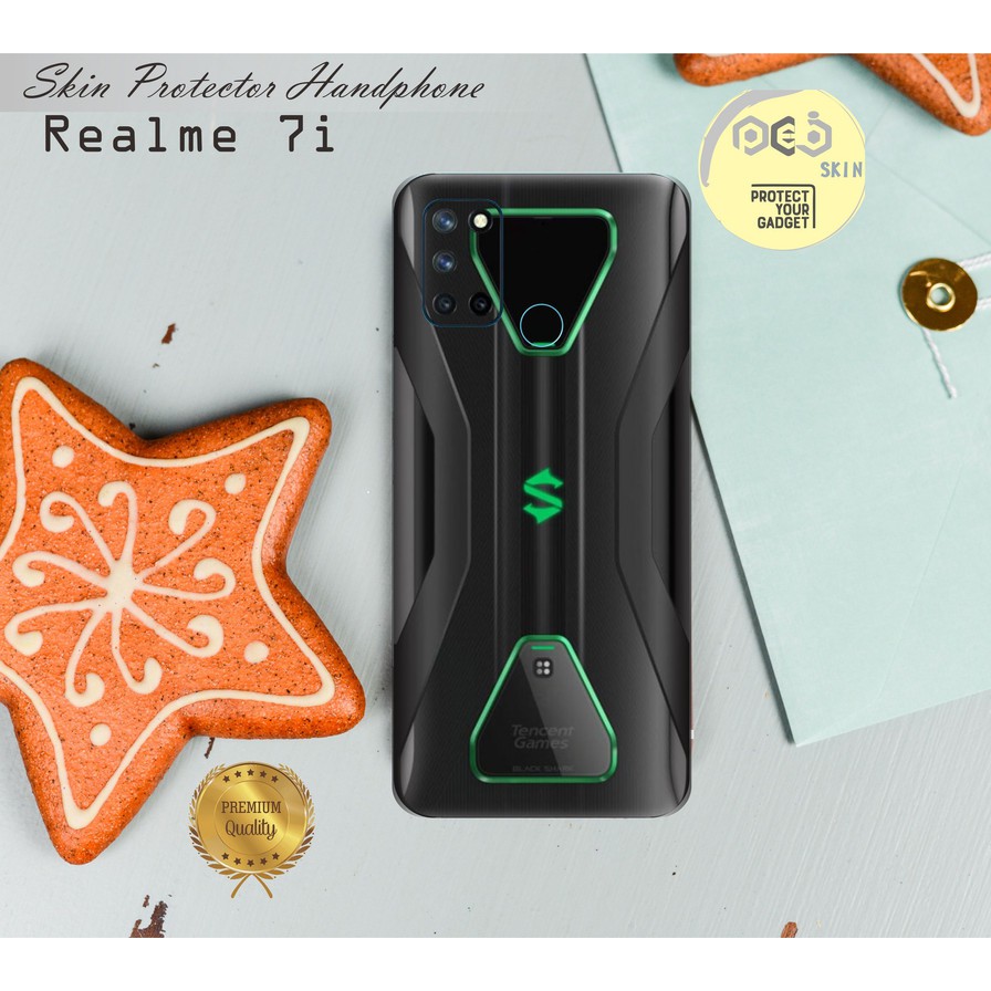 Garskin HP Realme 7i Motif Sharck Black   - Free custom Motif