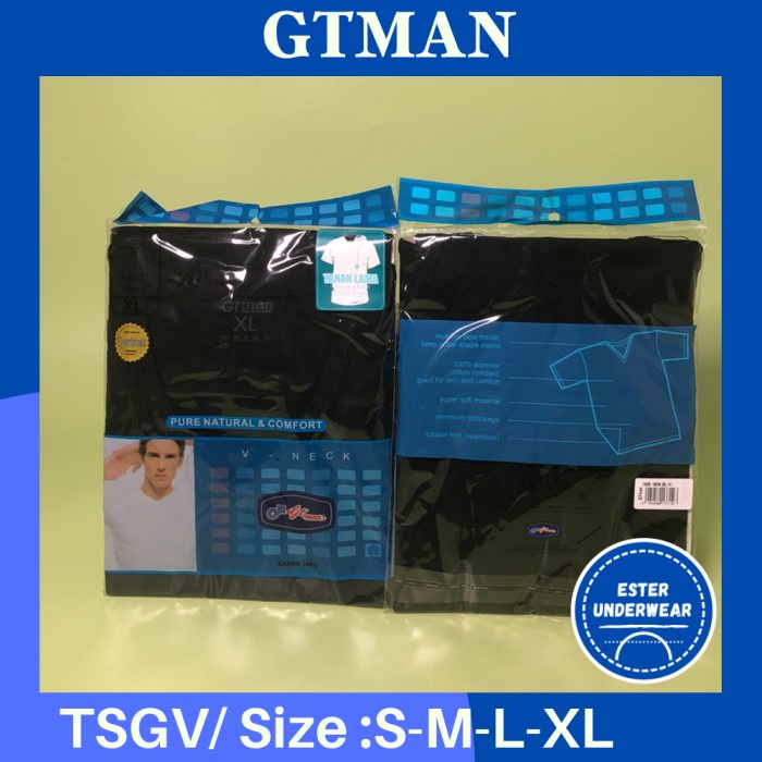 Kaos Dalam OBLONG GTMAN V-NECK TSGV HITAM ISI 1PCS