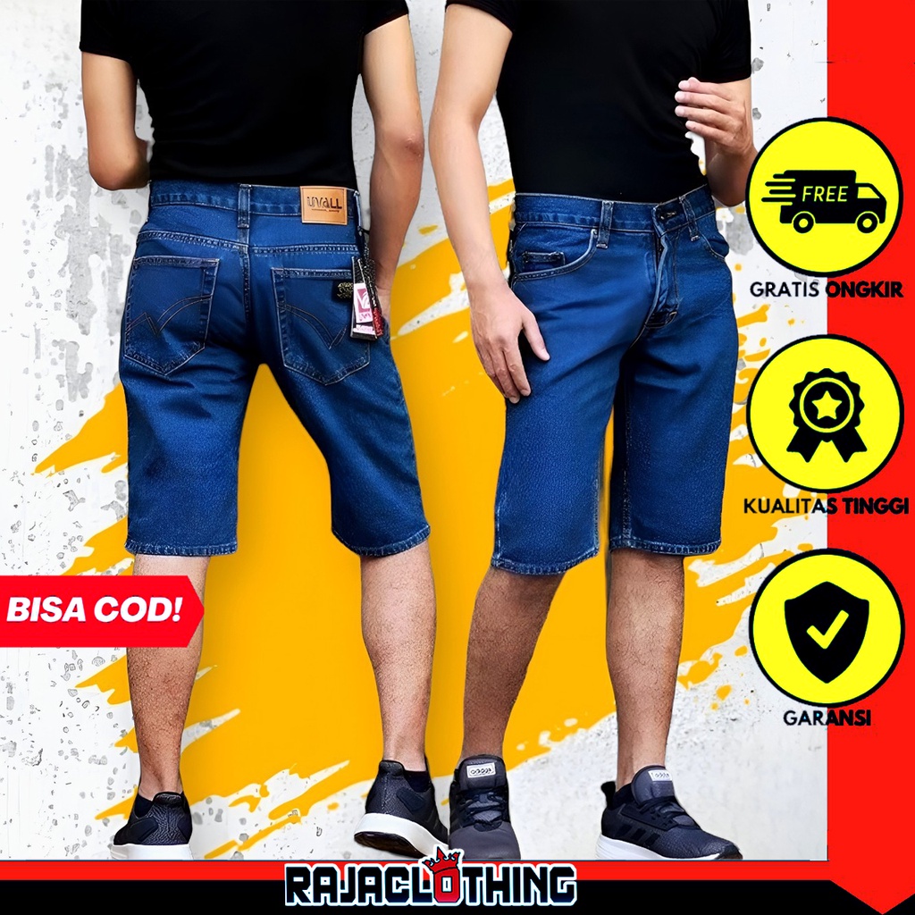 RCL - Celana Pendek Uvall Jeans Warna Biowash Premium / Celana Jeans Pendek Uvall Original Pria ( 28 Sampai 38 )