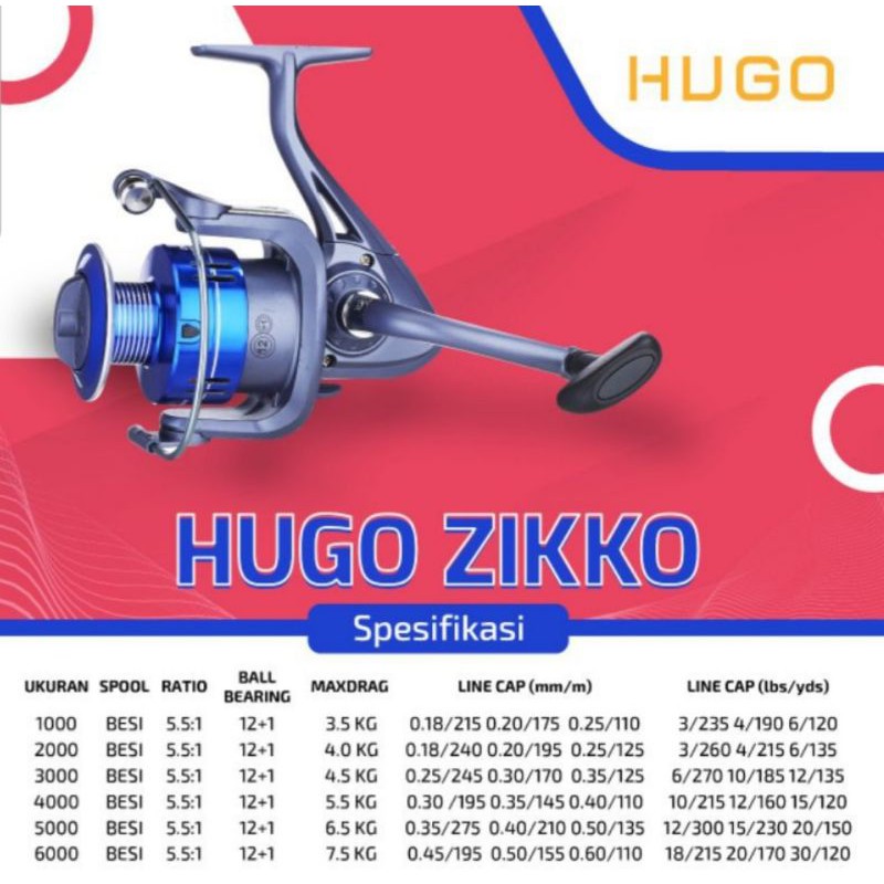 REEL MURAH HUGO ZIKKO MURAH BERKUALITAS 13 BALL BEARING READY!!!