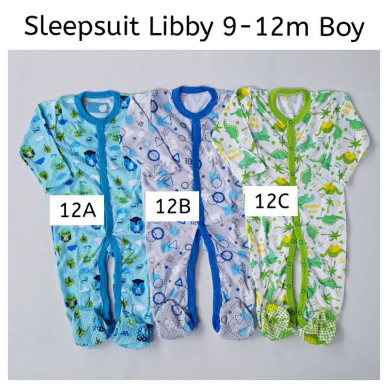 SATUAN PILIH MOTIF Sleepsuit Libby Premium Big Size 12 18 24 Bulan Boy Antislip