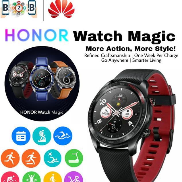 ⭐⭐ READY SMART WATCH⭐⭐ HONOR WATCH MAGIC TLS-B19 - SMART WATCH HUAWEI - LAVA BLACK