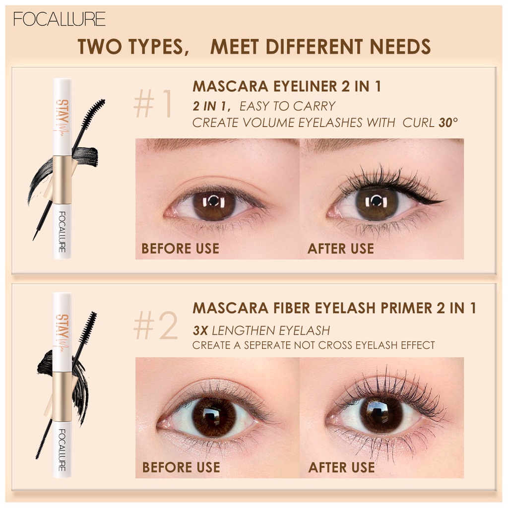 FOCALLURE Stay Waterproof Mascara &amp; Eyeliner 2in1 FA160