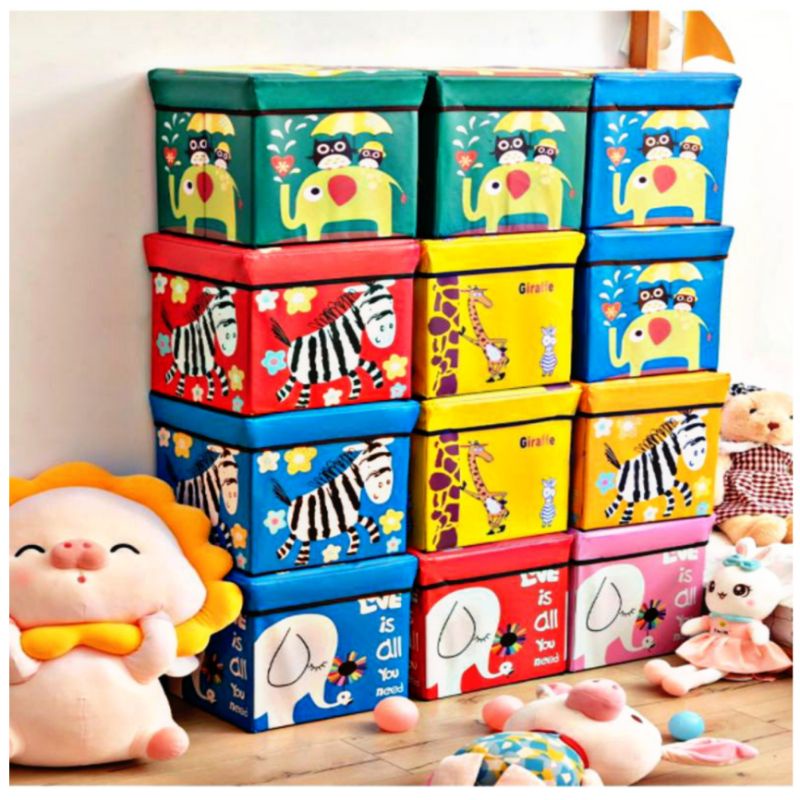 TOYS BOX Tempat Penyimpanan Mainan Anak Karakter STORAGE BOX Kotak Penyimpanan Mainan Dan Barang Toy Storage Box Organizer