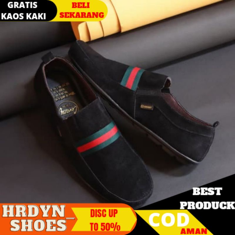 PROMO SLIP ON PRIA CEVANY BROWN SUEDE FORMAL AS BS159 BS160 BS161 BS1009 Sepatu Slip On Pria Cevany