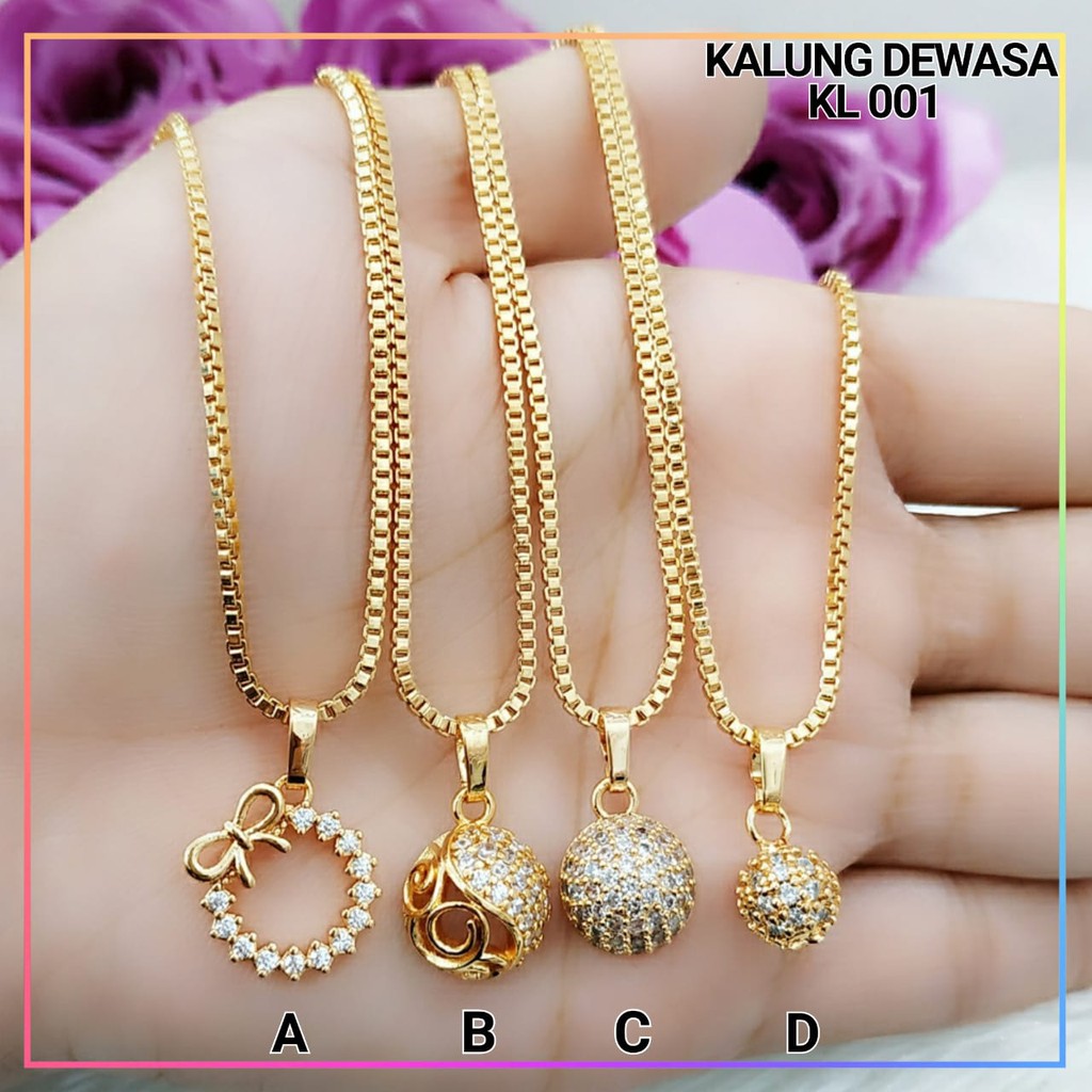 Kalung xuping kalung dewasa rantai boba perhiasan lapis emas gold permata KL 151