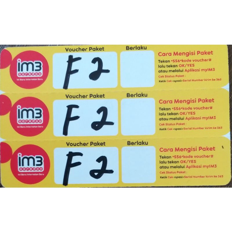 VOUCHER INDOSAT F2 (3 Gb) - 30 hari