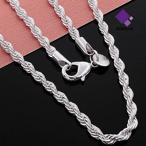 Kalung Rantai Bahan Sterling Silver 925 Untuk Pria Dan Wanita