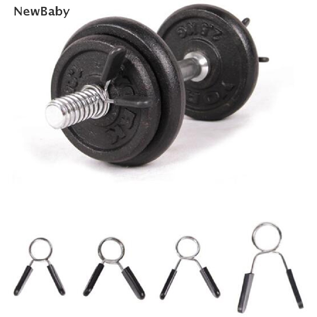 NewBaby Barbell Clamp Spring Collar Clips Gym Weight Dumbbell Lock Kit Barbell Lock ID