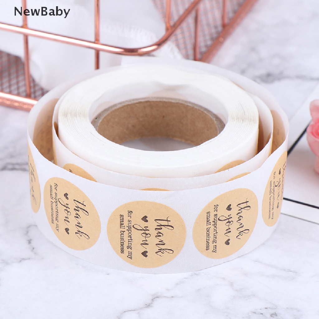 NewBaby 500PCs/roll Handmade Thank You Stickers Paper Label  Round Stationery Decor ID