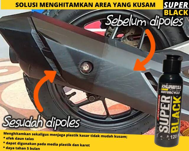 Penghitam motor penghitam body motor bodi kasar doff dasboard permanen terbaik  murah SUPER BLACK