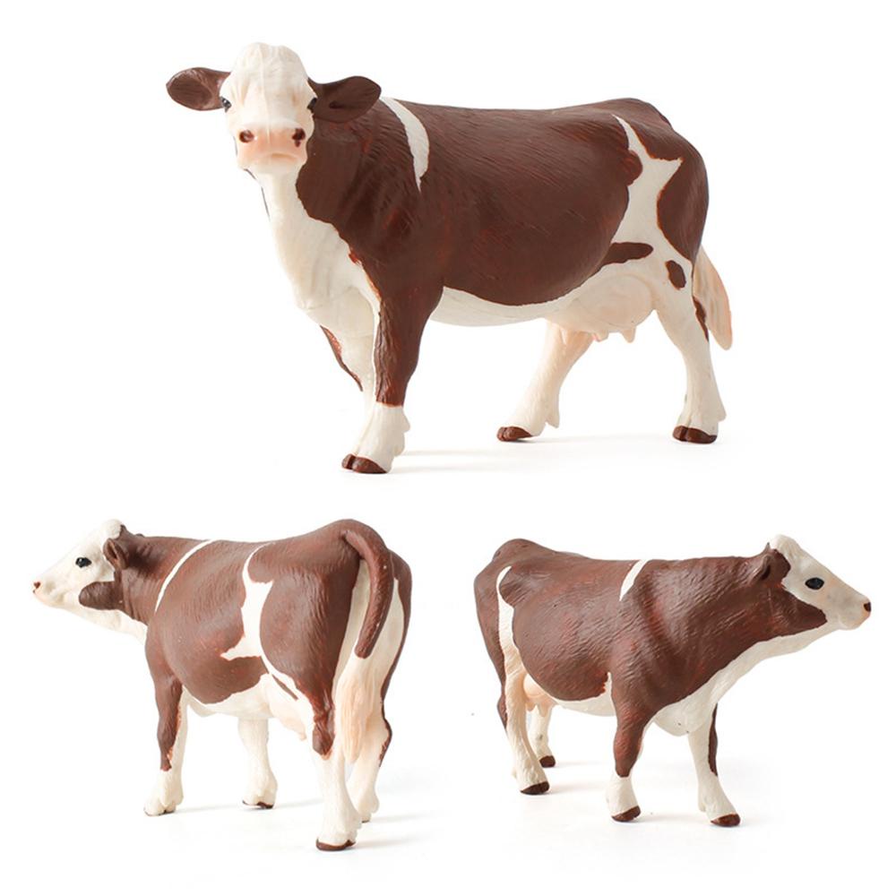 Wonder 1/6pcs Cow Action Figure Hadiah Zoo Farm Hewan Mainan Menyenangkan Model Model Plastik