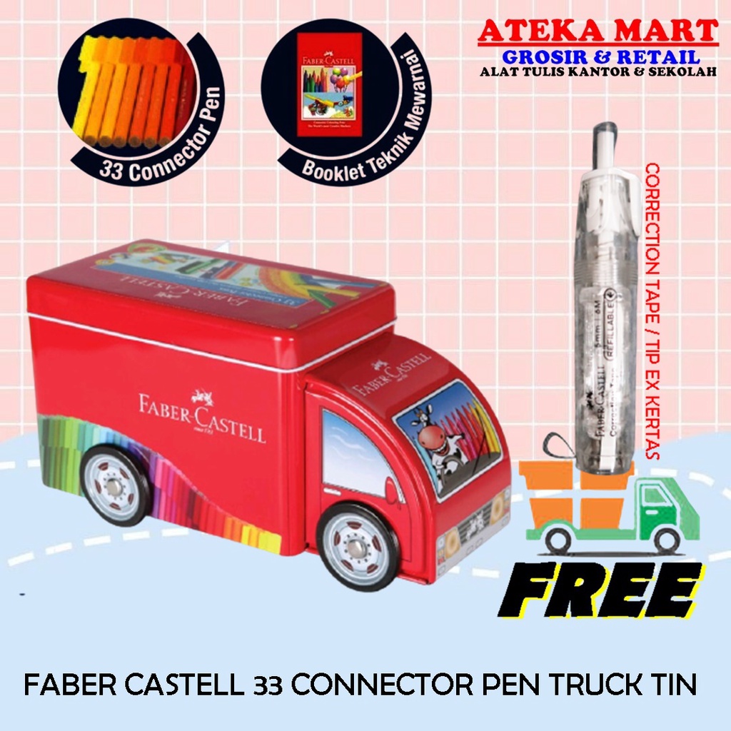 

[SET] FABER CASTELL CONNECTOR PEN 33 TRUCK TIN