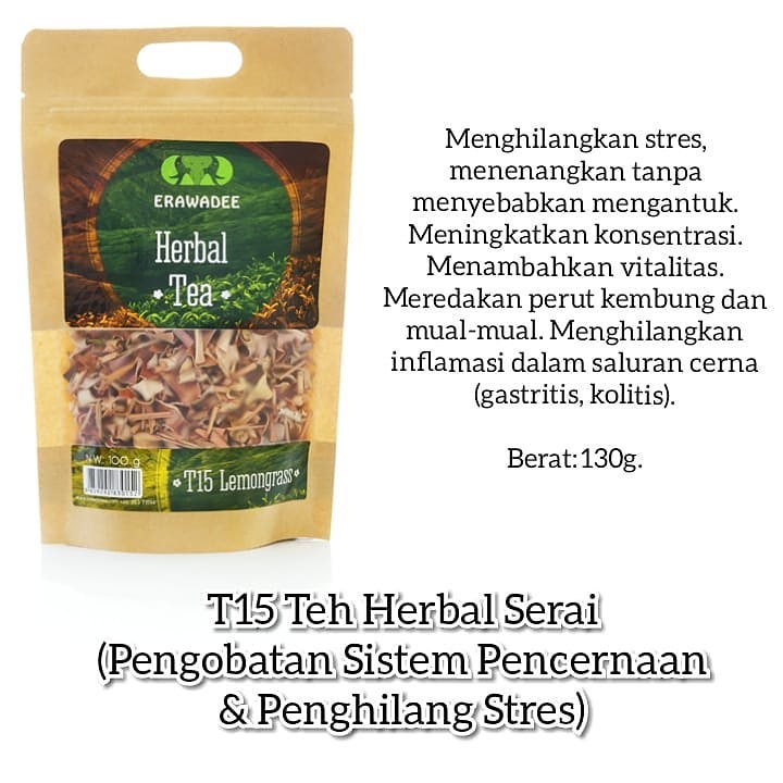 

Erawadee T15 Teh Herbal Serai Lemongrass Tea