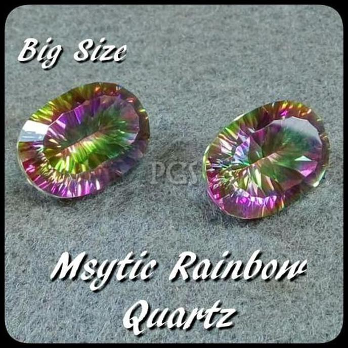 Jual Batu Permata Natural Mystique Quartz Rainbow Super Color Big Size Best Seller