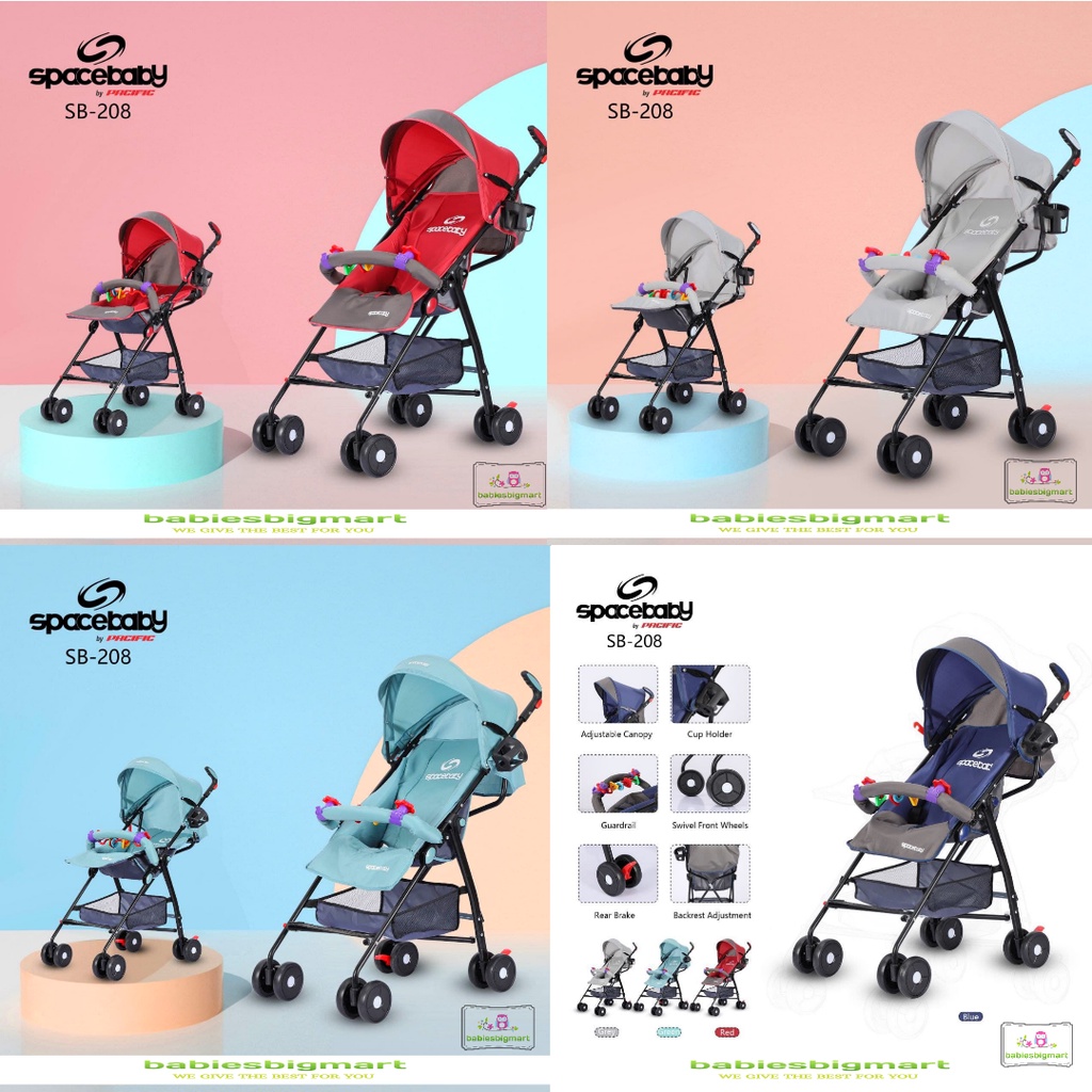 STROLLER SPACE BABY SB 208 PLIKO 106 WINNER , 107 TECHNO , 108 ADVENTURE 2 , SPACEBABY SB 202  / KERETA DORONG BAYI