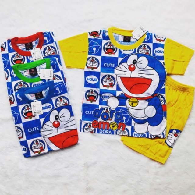  BAJU  KAOS  SETELAN ANAK DORAEMON  5 7 TAHUN Shopee Indonesia