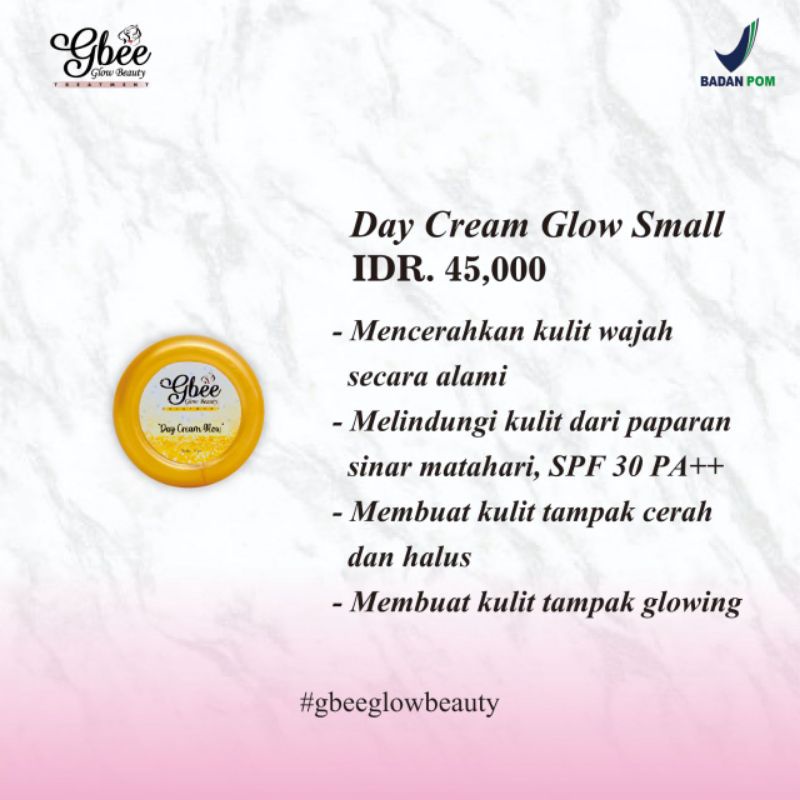 ( TERMURAH) Eceran / Satuan gbee GLOW BEAUTY Skincare Herbal / Cream pemutih wajah-Kinclong gold small