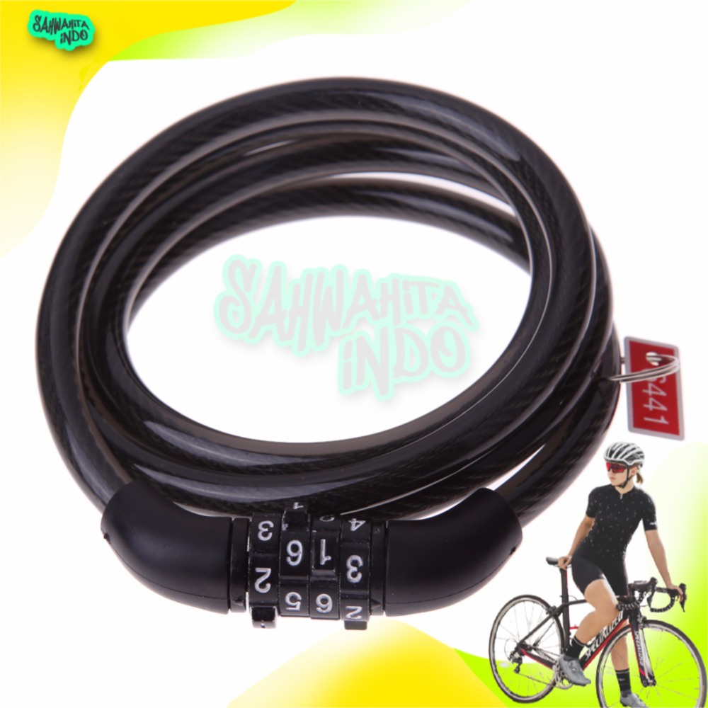 Gembok Sepeda Panjang Angka Kombinasi 4 Digit Kunci Sepedah Pengaman Sepedah Lipat Fixie MTB Gunung