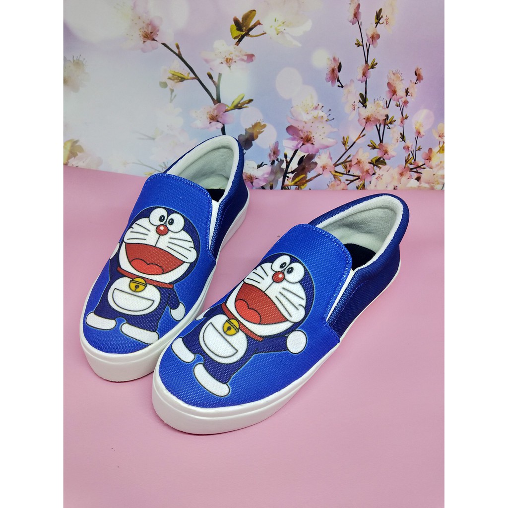 SEPATU WANITA SLIP ON DORAEMON DORAMI BEST SELLER MURAH - BIRU