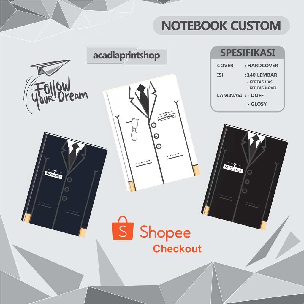 

NOTEBOOK CUSTOM A5 | HARDCOVER | COVER JASS WISUDA | DIARY | PLANNER BOOKS