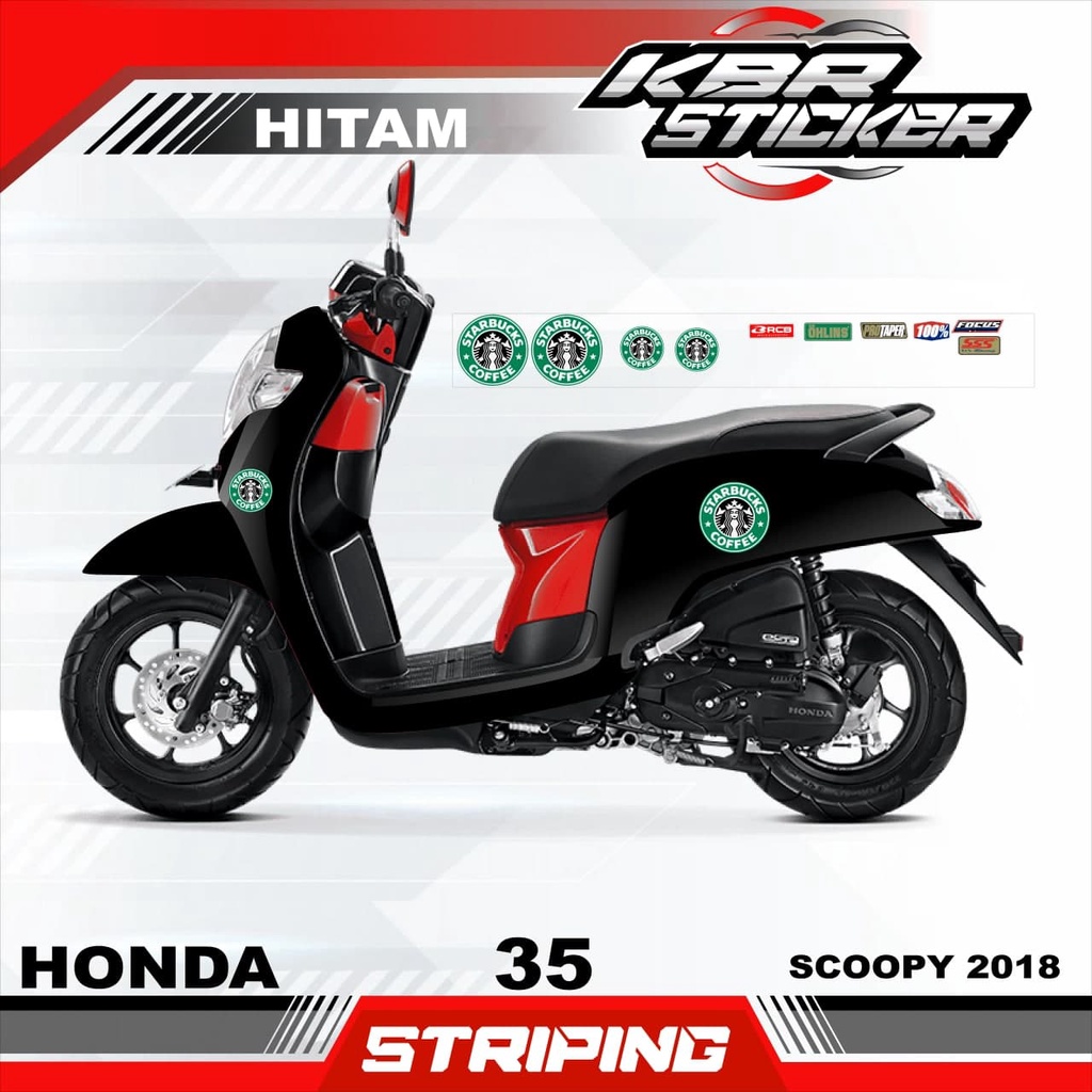 SCOOPY 2018 stiker motor striping SCOOPY 2018 motor honda motor sticker variasi Racing 35