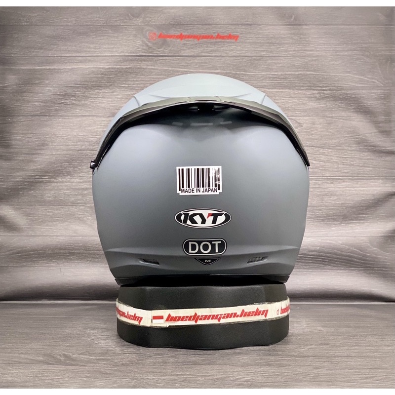 PAKET GANTENG  KYT HELM DJ MAXI GORILLA GREY DOFF - FLAT VISOR IRIDIUM KYT - HALF FACE DOUBLE VISOR-5