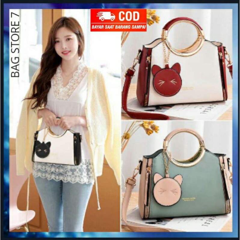 TAS KOREAN STYLE HAND BAG TANGAN WANITA CEWEK REMAJA PEREMPUAN IMPORT KOREA CANTIK UNIK IMUT ELEGAN 