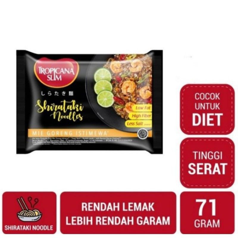 MIE TROPICANA SLIM SHIRATAKI NOODLE MIE GORENG INSTAN DIET 71 GR