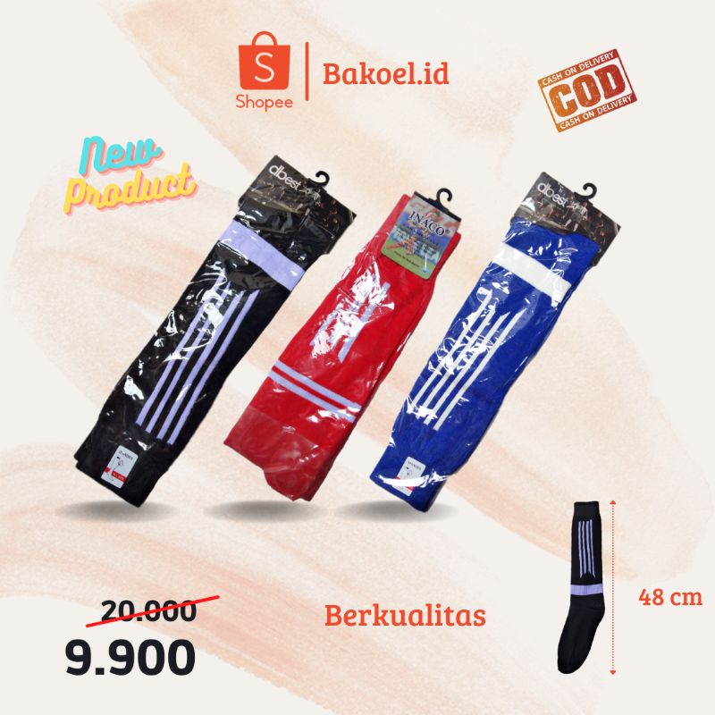 Kaos Kaki Sepak Bola Panjang Dewasa Kaos Kaki Olahraga Kaos Kaki Futsal Merah Biru Hitam