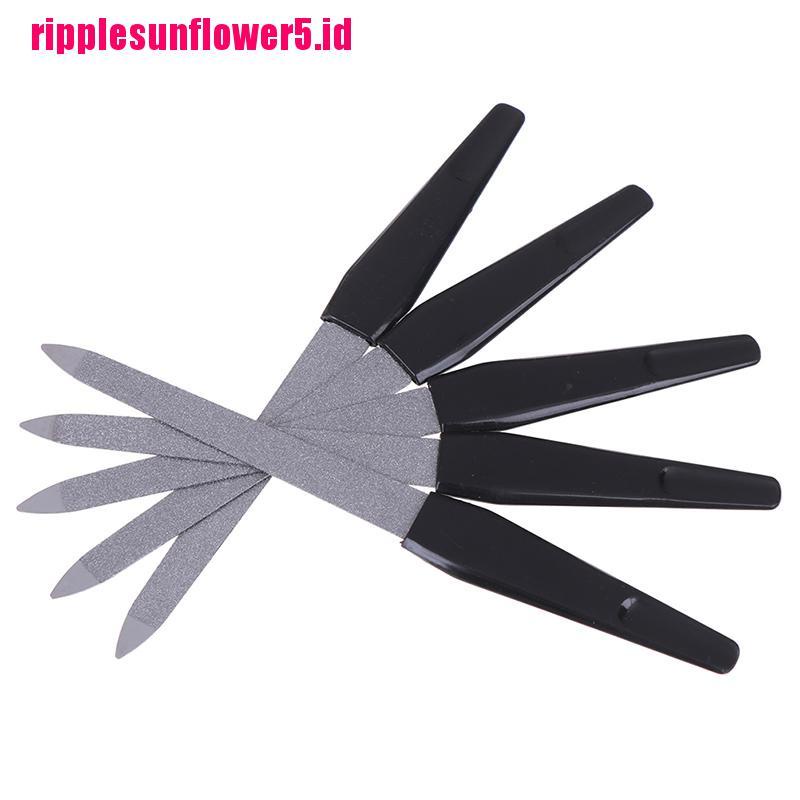 1pc Kikir Kuku Dua Sisi Bahan Stainless Steel Untuk Manicure / Pedicure