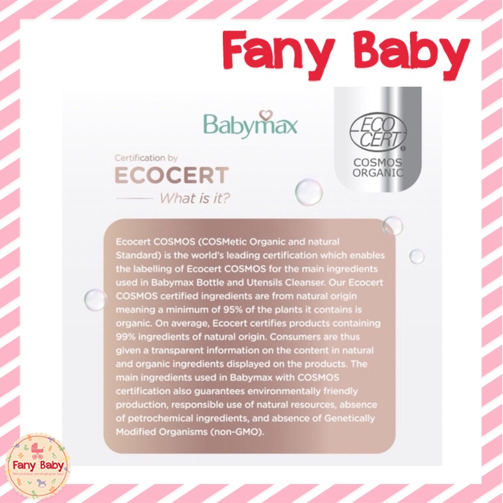 BABYMAX LIQUID BOTTLE &amp; UTENSILS CLEANSER ECOCERT REFILL 480ML