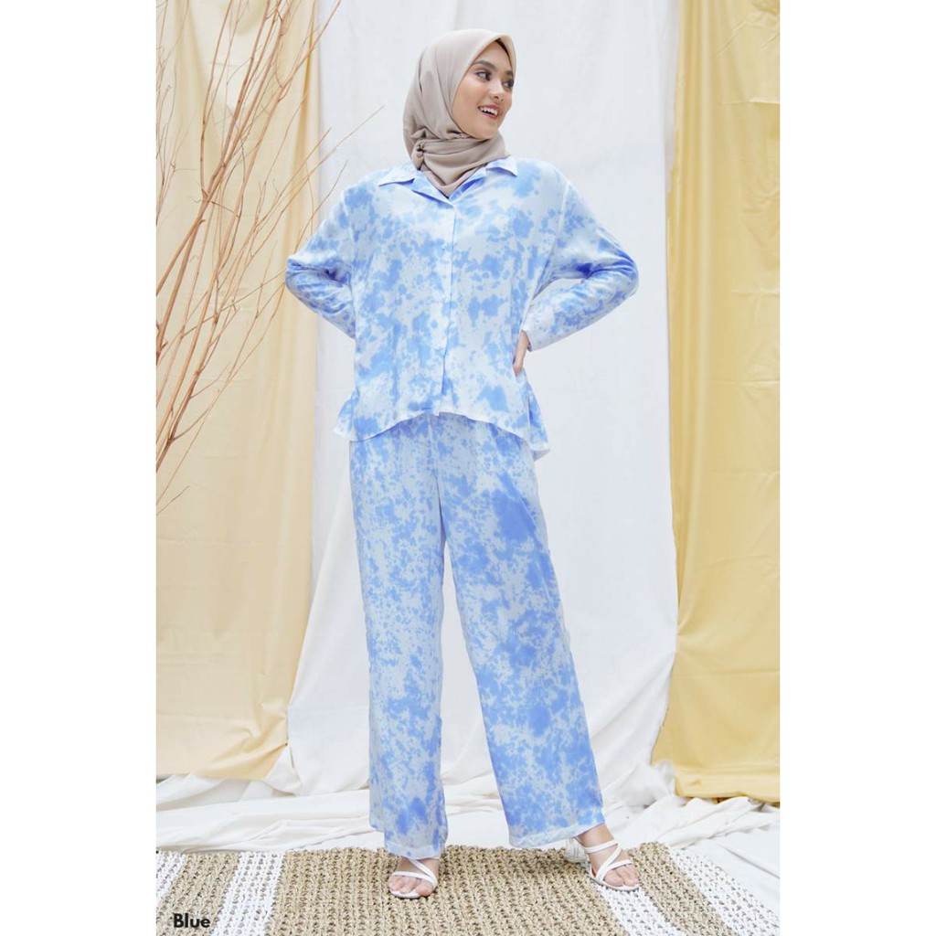 (COD) PREMIUM SETELAN BAJU TIDUR PIYAMA GALAXY LONG SLEEVE SET TIE DYE / Baju Tidur / Piyama Tie Dye