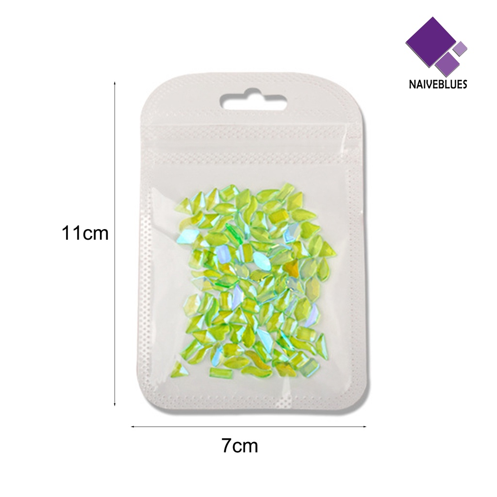 Naiveblue 100Pcs / Kantong Berlian Imitasi / Kristal Untuk Dekorasi Nail Art / Manicure DIY