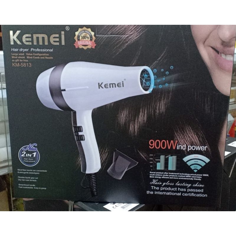 HAIR DRYER PENGERING RAMBUT PANAS DINGIN  2 in 1 HAIR DRYER PROFESIONAL 2 SPEED KEMEI