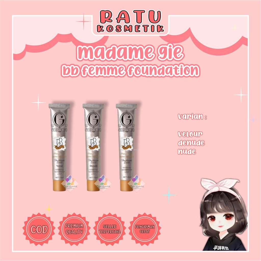 ❤ RATU ❤ Madame Gie BB Femme Foundation Liquid - Maxi Cover Make-up Base 30ml (✔️BPOM)