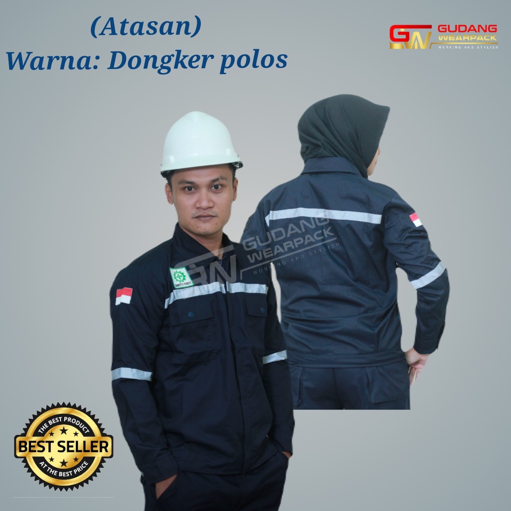 Gudang Wearpack - Baju Kerja Seragam Proyek Warna Dongker Polos