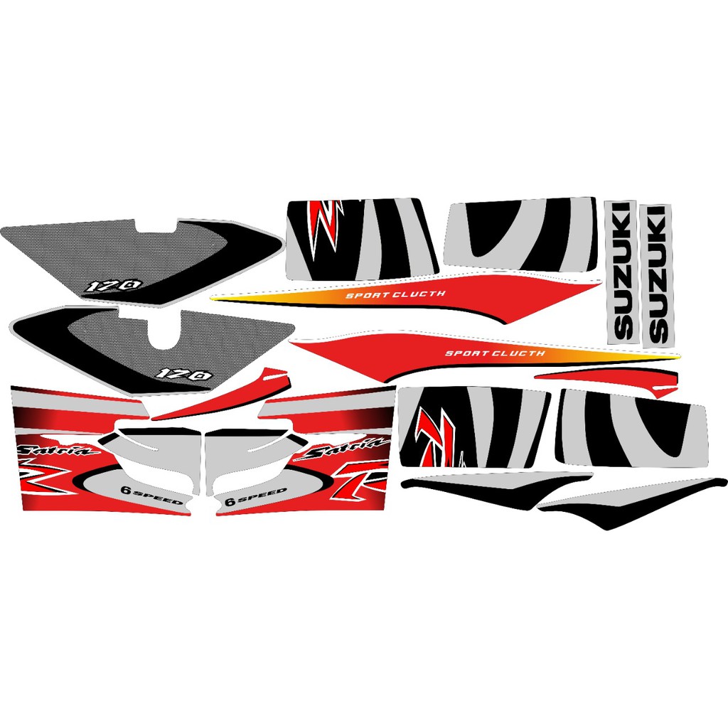 striping satria lumba merah silver