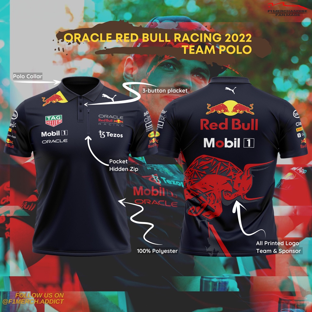 Polo Kaos Kemeja F1 Red Bull Formula 1 Team 2022