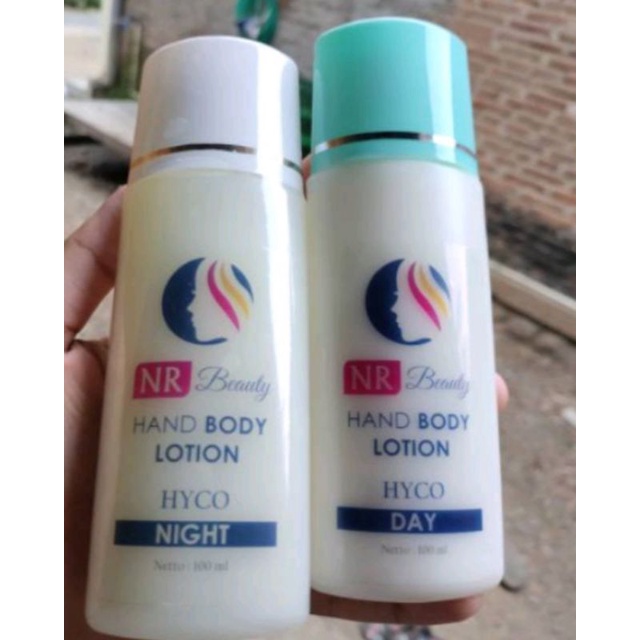 HAND BODY LOTION SIANG dan MALAM HYCO. Memutihkan badan cepat dan Aman .