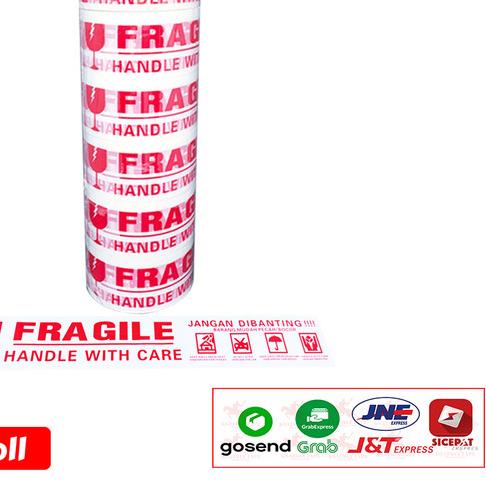 

۩ Lakban Fragile Putih KSATRIA Tape 80 Yard (1 Slop) ♪