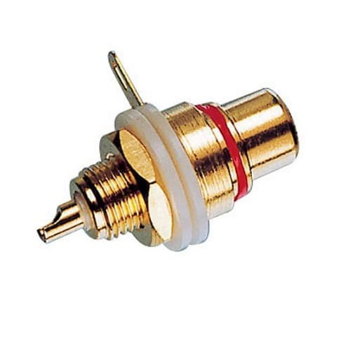 Socket Soket RCA Body Gold Untuk Case Chasis 1 Pin