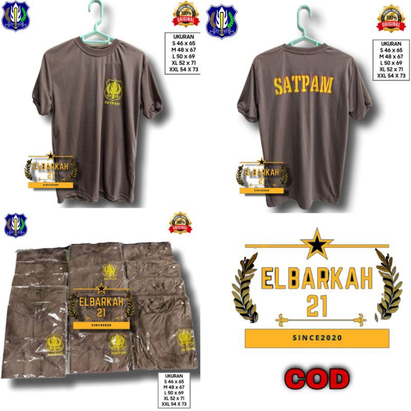 KAOS SATPAM WARNA COKLAT TERBARU