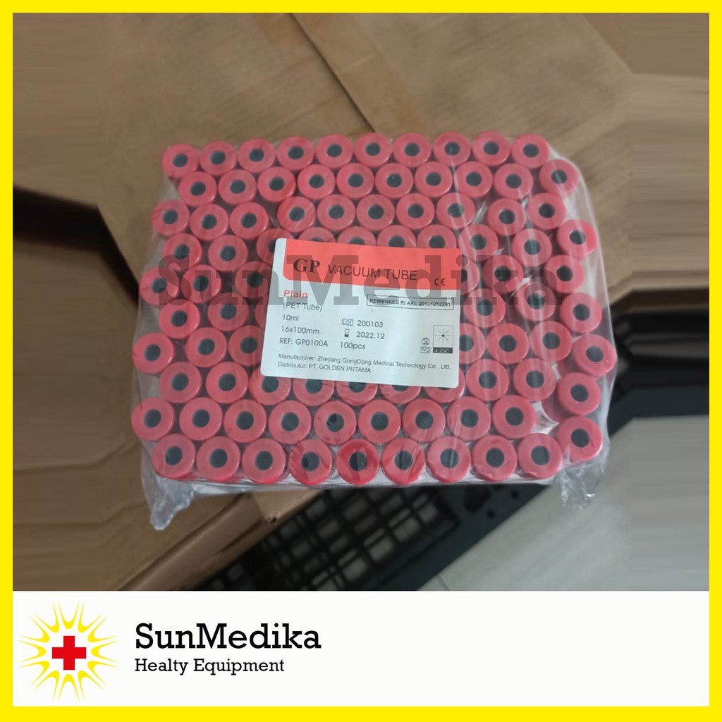 Tabung Plain 10ml Plastik Merk GP | Vacutainer 10 ml PET Tube
