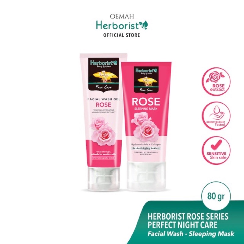 Herborist Rose Series - Sleeping Mask / Face Wash / Cleansing Mik / Rose Water