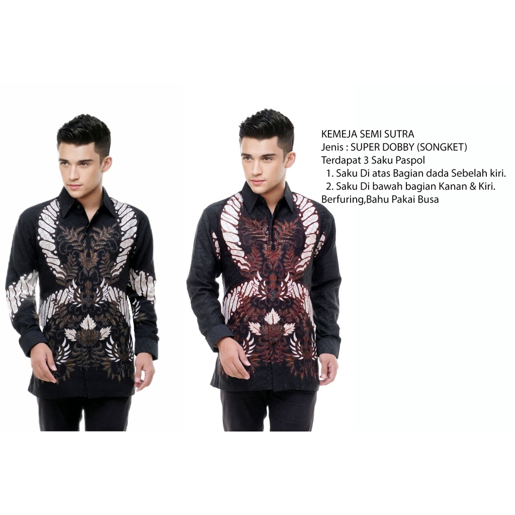 Kemeja Batik Semi Sutra Pria | Hem Batik Semi Sutra Pria | Kemeja Batik | SS0015
