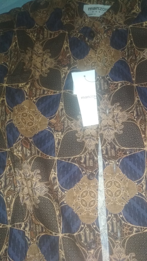 Manzone Kemeja Batik Pria Lengan Pendek Slim Fit Birawa 4-best Buy-brown